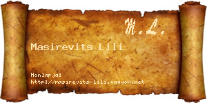 Masirevits Lili névjegykártya